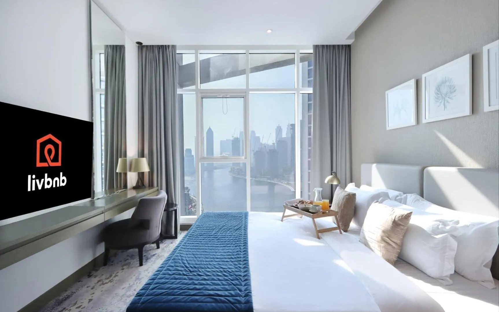 Livbnb - Classy Studio W Panoramic Dubai Canal Vie Appartement